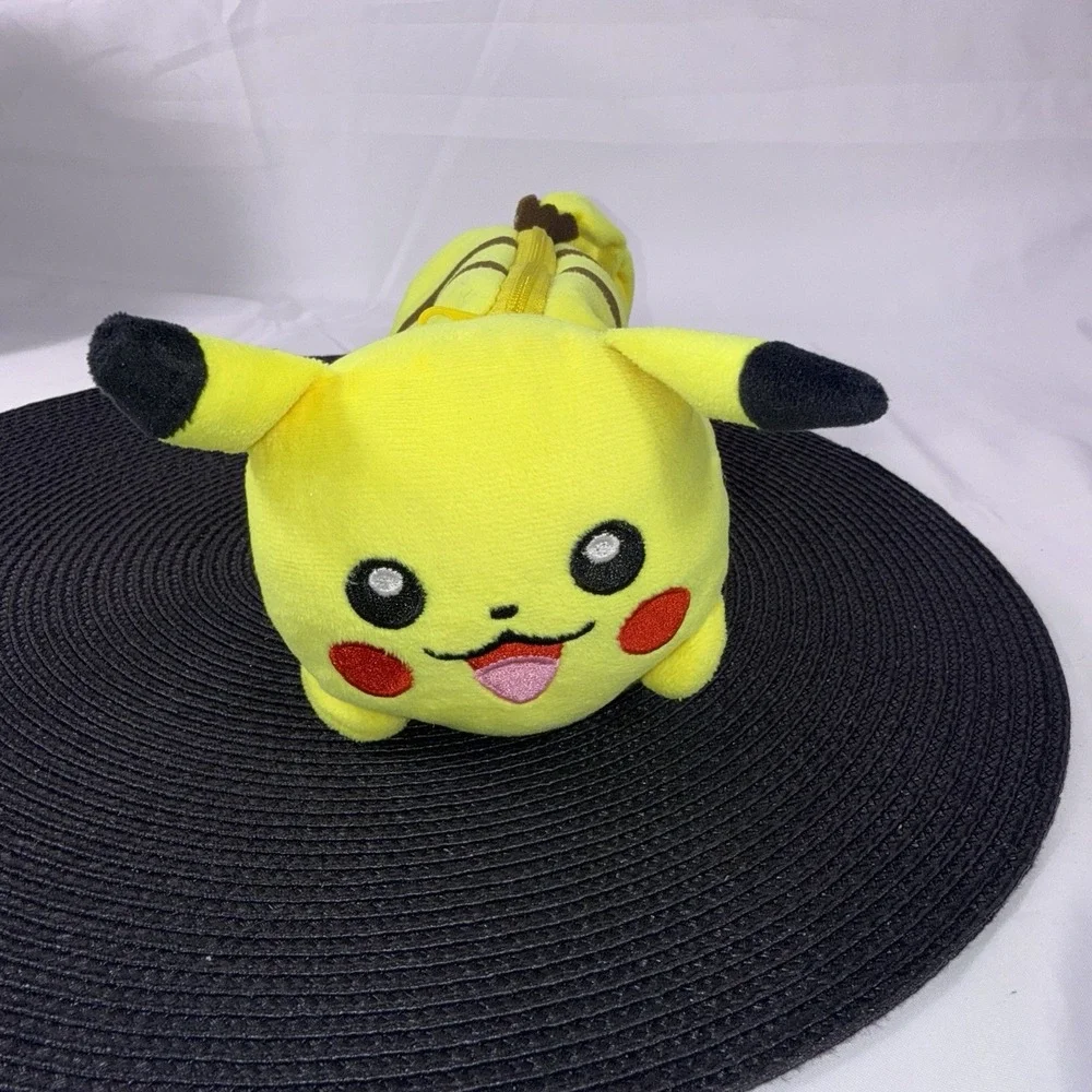 Pokemon Plush Happy Pikachu Zipper Bag Pencil Case Back To School Kawaii